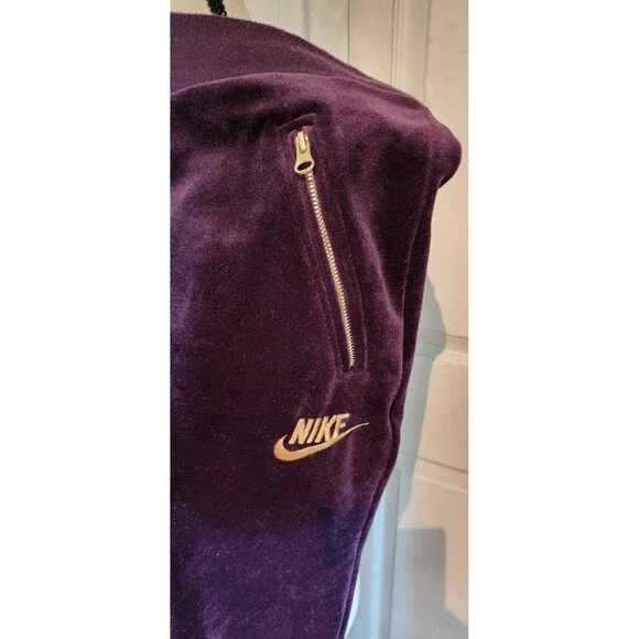 Rare NIKE Purple/Gold Zips VELOUR Athletic JOGGER Sweat Pants w/Red Tag Sz LG - Picture 5 of 7